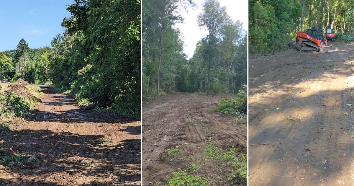 laying the groundwork for a driveway