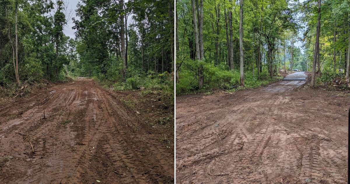 laying the groundwork for a driveway