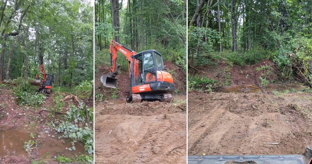 laying the groundwork for a driveway