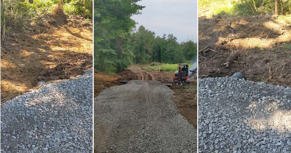 laying the groundwork for a driveway