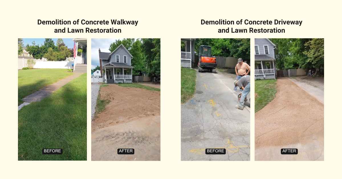 Demolition of Concrete and Lawn Restoration