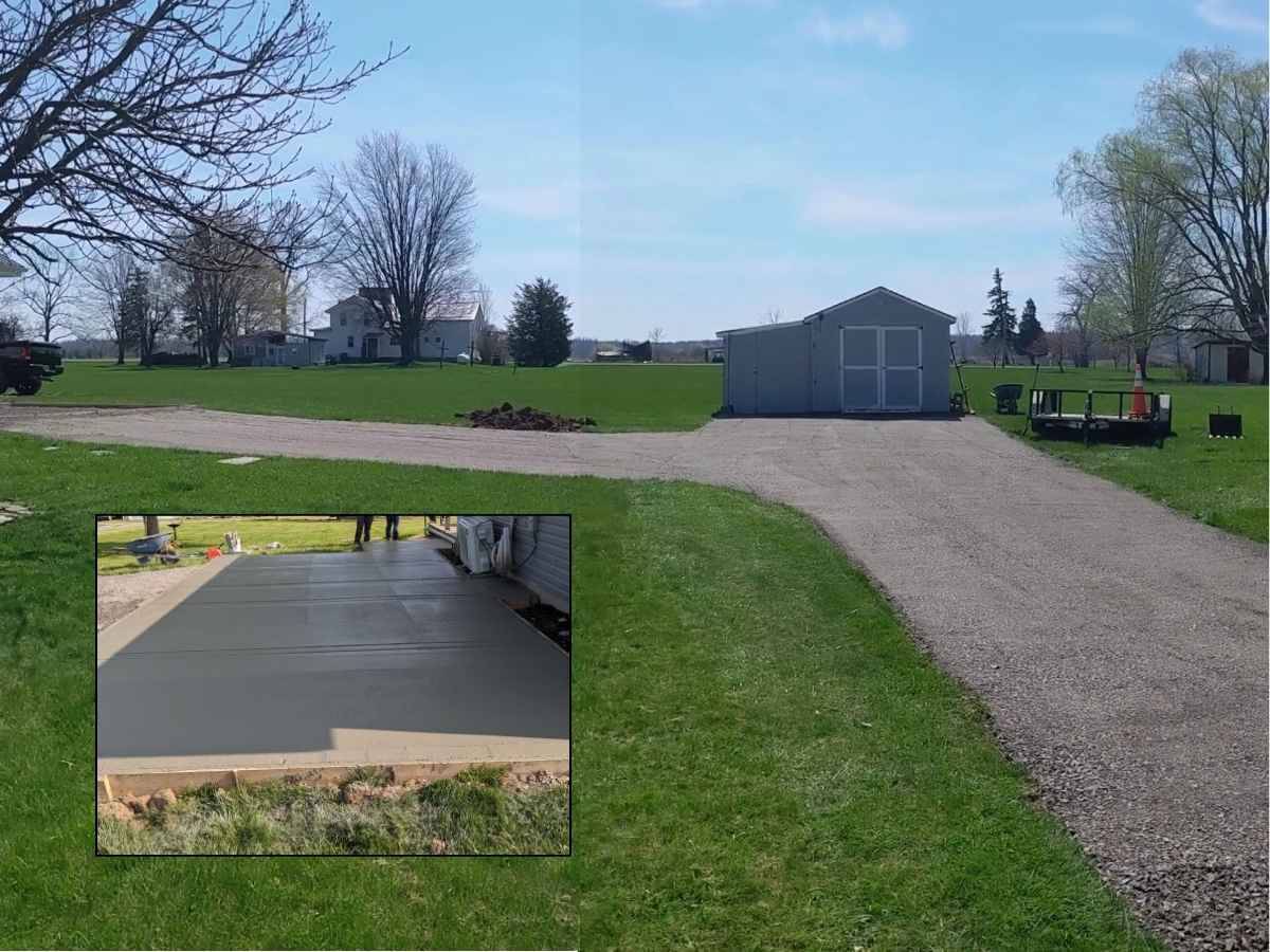 Gravel Driveway Refresher and Concrete Pad Project in Lyndonville New York