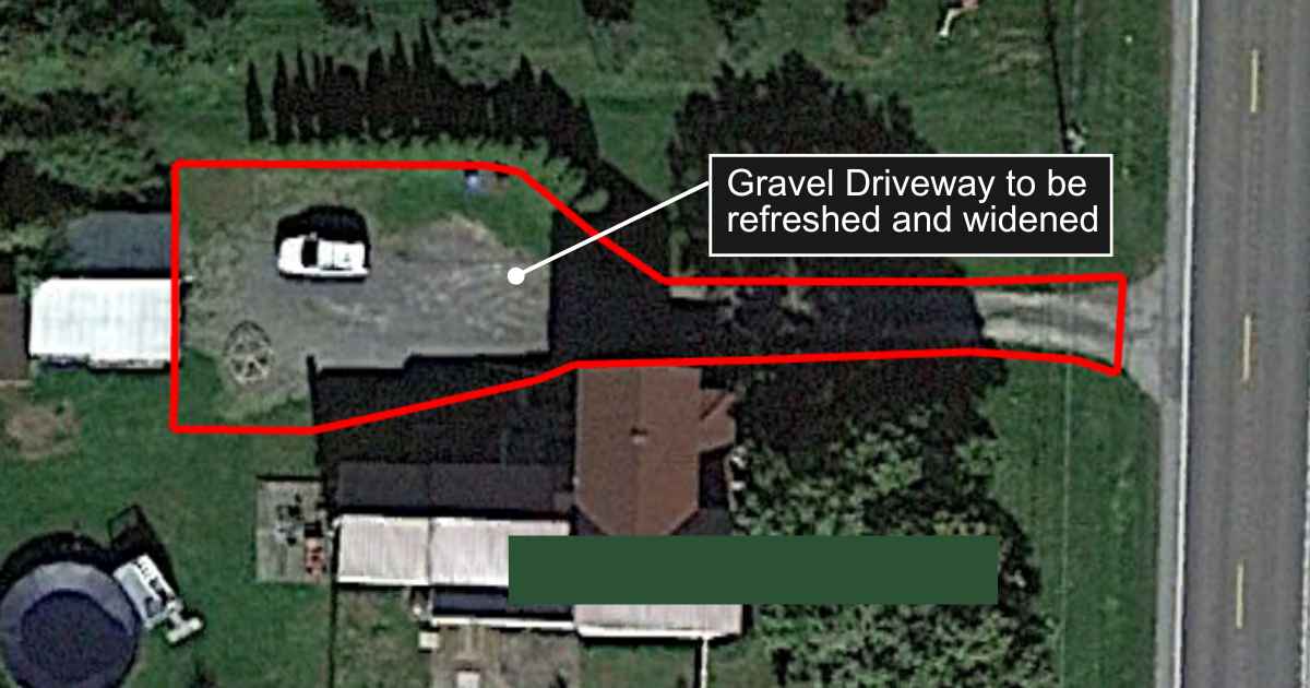 Google Map’s View of the Gravel Driveway Project